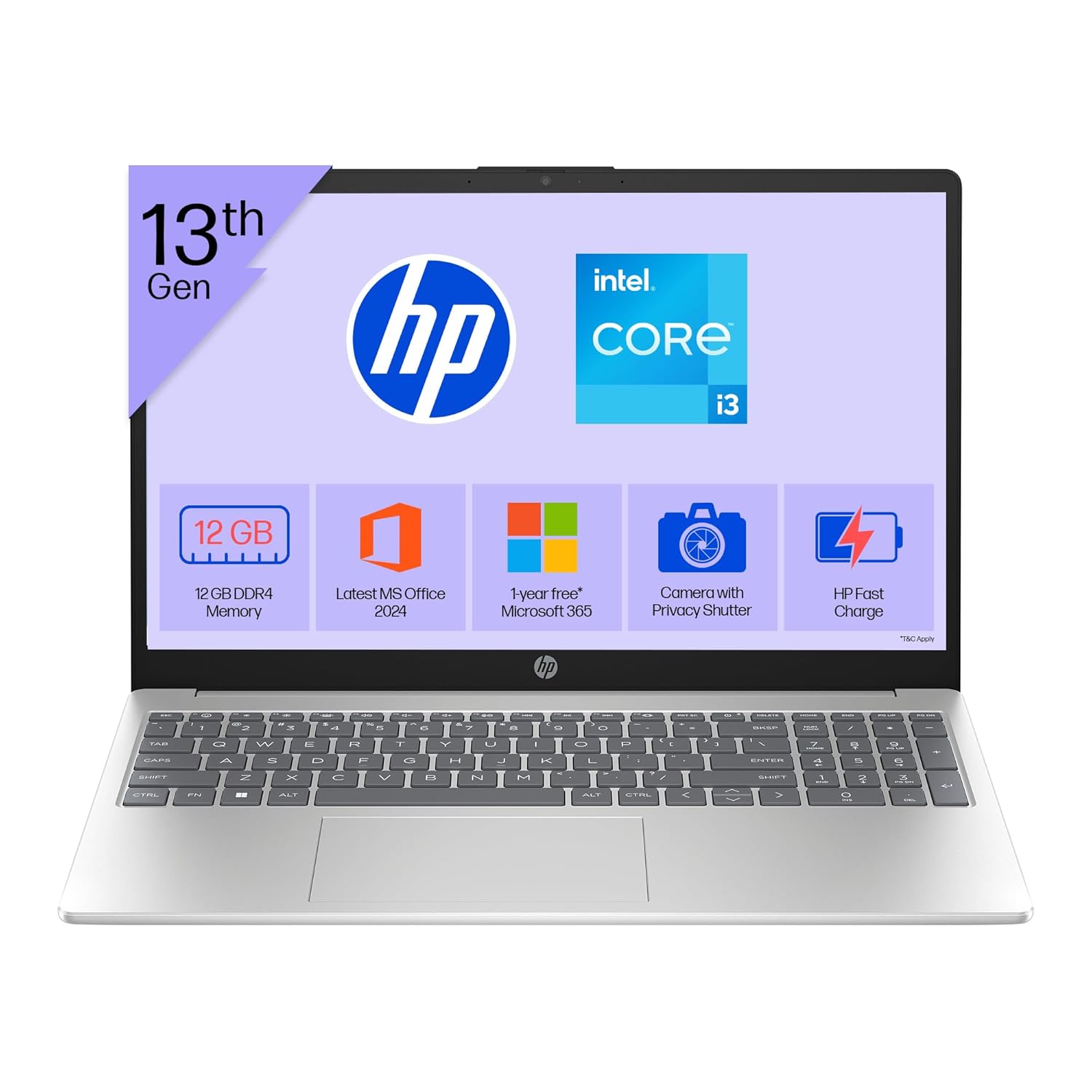 HP 15, 13th Gen Intel Core i3-1315U (12GB DDR4, 512GB SSD
