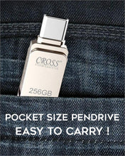 CROSS® 256 GB Type-C OTG PENDRIVE/Premium Metal Body with USB 3.0 Technology, Working with All Smart phjone 180 Mbps HIGH Speed Data Transfer | Compatible with Smartphones, LAPTOPS